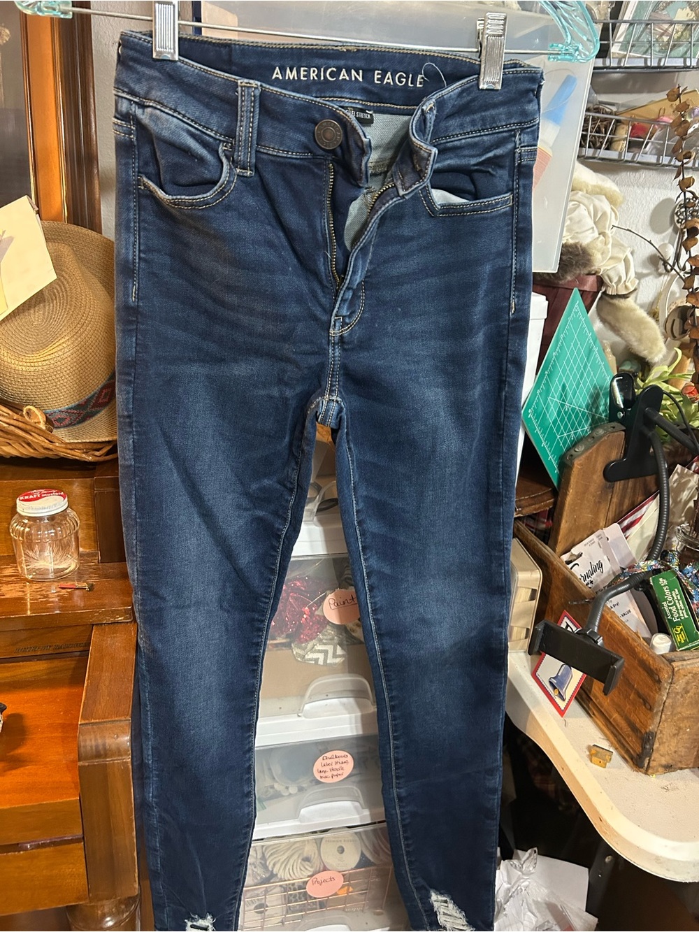 American Eagle Outfitters Women's Dark Indigo Skinny Jeans